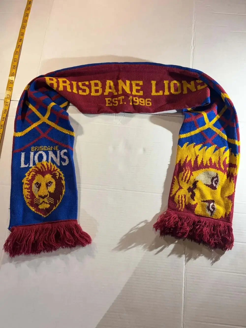 AFL Brisbane Lions Est. 1996 Official Supporter Knit Scarf
